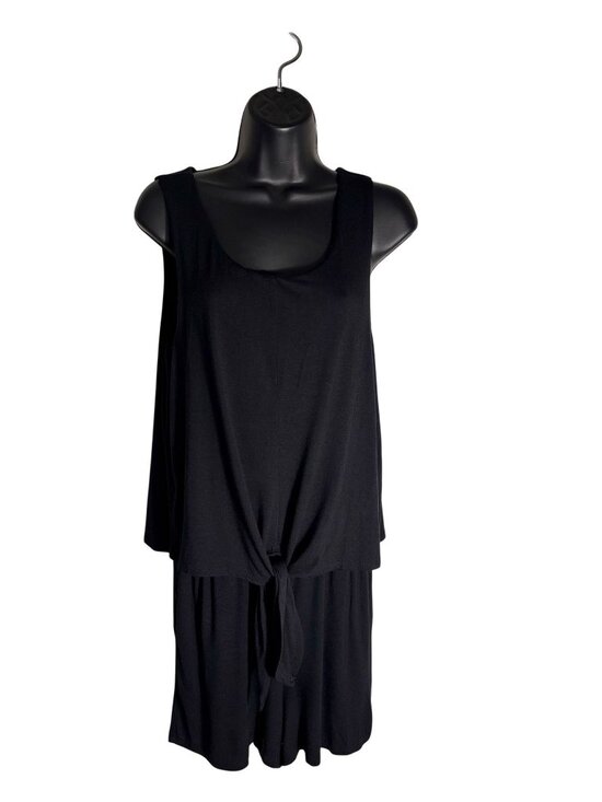 Allison Joy Pants - Allison Joy Evereve Black Sleeveless Tie-Front Romper With Pockets Keyhole Back